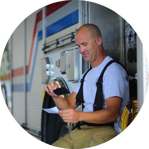 fireman using mobile deposit